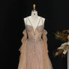 Mermaid Evening Dress with Detachable Sleeves Ruffles Overskirt Beaded Women's Formal Party Gowns SS123 Customized