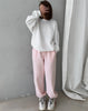 Autumn Women's Gray Sports Pants with Elastic 80% Cotton Jogging Vintage Classic Brown Sweatpants for Women