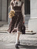Fake Two-Piece Dress for Women Long Skirt Slim Fit Waist Cinching Vintage Lolita Plaid Bow Korean Style Winter