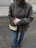Plaid Jacket For Women Casual Hood Zipper Long Sleeve Pockets Loose Coat Lady Top Spring Chic Street Outerwear