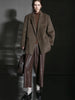 Herringbone Right Angled Shoulder Wool Blazer Coat Women, Ladies Autumn Winter Jacket