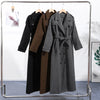 Casual Woolen Women Coat Doube-Breasted Turn-Down Collar Long Sleeve Female Coats Autumn Winter Chic Lady Outwear