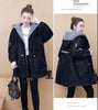 Winter Women Lamb Wool Thick Denim Jacket 3XL Loose Hooded Windbreaker Coat Casual Zipper Jeans Outerwear Warm Parkas