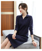 Autumn Women's Lapel Knee Length Sweater Dress Loose Temperament Solid Color Straight Knit Bottom Skirt