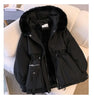 Detachable Pai Overcomes Women's Winter Casual Down Cotton Thicken Hooded Coat Female loose Warm Wool Overcoat