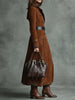 Ropa Elegante Mujer Autumn Winter Lapel Western Style Jacket Women's Long Windbreaker Jacket Capotto Donna Manteaux