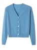 Sweater Knitted Cardigan Button Jacket Spring Autumn V-neck Long Sleeve Casual Short Tops For Women Sweater Grey White