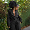 Street OL Work Women's Set Long Sleeve Blazers Tops and Wide Leg Pants Suit Fall Vacation Two 2 Piece Set Outfits