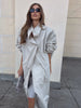 Women Solid Casual Long Trench Coat Lapel Collar Single Breasted Long Sleeve Loose Windbreaker Spring Autumn Streetwear