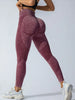 Women High Waist Seamless Yoga Pants Letter Sand Washed Hip Lifting Tight Waist Exercise Outdoor Sports Leggings