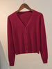 Sweater Knitted Cardigan Button Jacket Spring Autumn V-neck Long Sleeve Casual Short Tops For Women Sweater Grey White