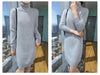 Selling 100% Mink Cashmere Knitted Women's High Neck Pullover Dress Sweater Slim Fit Solid Color Long Women's Dress