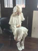 Japanese Gothic Sweet Elegant White Cape Fish Tail Dress Women Slim Design Long Dress Harajuku Vintage Long Sleeve Punk Outfits