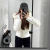 Fur Collar Hoody Slim Waist Bread Parkas Elegant Warm Women Clothing Lovely Zip Patchwork Casual Coats