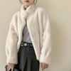 Eco-friendly Mink Fur Windproof Stand Collar Faux Mink Coat For Women Warm Winter Thick Jackets With Pockets 2DB5167