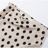 Elegant Satin Polka Dots Women's Maxi Dress Suit Ribbon V Neck Full Sleeve Waist Cinching Skirt Sets Evening Party Outfit