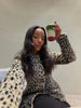 Leopard Printed Faux Fur Women's Coats Slim Lapel Single Breasted Full Sleeve Coat Autumn Winter Lady Warm Jackets