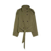 Spring Women's Solid Lace Up Trench Coat Stand Collar Double Breasted Jacket Stylish Lady Long Sleeve Outerwear Street