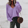 Casual Knitted Sweater Women Streetwear V Neck Long Sleeve Pullovers Loose Solid Coat Autumn Winter Women's Sweater