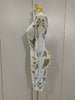 Elegant Evening Gown AB Rhinestones Pearls Long Sleeves Mesh Dress Women Cocktail Party Wedding Costume