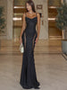 Patchwork Sexy Sheer Lace Women Maxi Dress Spaghetti Strap High Waist Dress Winter Skinny Elegant Party Evening Dress