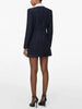 Designer Women Tweed Mini Dress Slim Fit High Waist Stand Collar Spring Office Ladies Long Sleeve Elegant A Line Dress