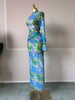 Women Full Sleeve Leaf Print Stacked Bodycon Long Dress Fall Evening Birthday Night Party Vestidos Sexy Dresses