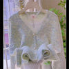 Korean Sequin Knit Cardigan Autumn Winter Pearl Button Loose Wool Sweater Women Sweet Knitwear Coat Soft Clothes Women