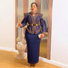 Spring African Clothes for Women long sleeve polyester Dashiki Ankara Outfit Robe Plus Size Wedding Party Dresses