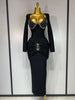 Women Sexy Sparkly Beading Bandage Dress Long Sleeve Bodycon Celebrity Party Elegant Evening Club Pary Dresses