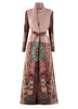 Niche Printed Windbreaker Women's Loose Oversized Long Sleeved Pleated Trench Cardigan Long Coat 2DB2481
