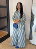Loose Plaid Shirt Pants Two-piece Set Three Quarter Sleeve Oversize Blouses Wide Leg Pants Suit Women Casual Sets