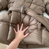 Winter Women's Down Jackets Ultra Light Warm Cusual Coat Female Puffer Jacket With Belt Plus Size Hooded Short Parka