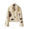 Chic Street Girls Cow Print Fur Coat Women Winter Brand Warm Faux Fur Jacket Autumn Iconic Streetwear