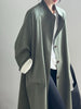 Stand Neck Long Trench Coat Women Spring Casual Turn-down Collar Single-breasted Trench Coat