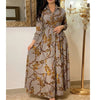 Digital Printed Single Breasted Long Dress Spring Autumn Women Women's Casual Long Sleeved Shirt Collar Dress