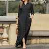 Spring Elegant Women's Denim Dress Casual Long Sleeve Buttons Shirt Maxi Dresses For Women Robe Femal Office Clothing