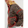 Chic Vintage Floral Print Cotton Coat Autumn Winter Women Jacket Long Sleeve Cardigan Pocket Streetwear Short Quilted Jacket