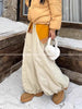 2026Winter Korean Drawstring Casual Versatile Pants Large Size Women's Loose Wide-Leg Scimitar Bloomers Trousers Female Pantalon