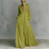 Single Breasted Ladies Pocket Dresses Elegant Stand Collar Long Sleeve Party Dress, Women Spring Solid Casual Dresses