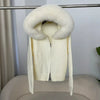 Knitwear Cardigan Women Spring Knitted Jacket Female Autumn Hooded Real Fox Fur Coat Natural Short Fur Coat Casual