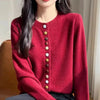 Autumn Winter Round Collar Loose Women's Knitting Cardigan Sweater Coat Sweater Temperament Korean Version Ladies Top