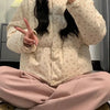 Sweet Printing All Match Hooded Jackets Y2K Zipper Top Loose Coat Preppy Style Casual Thicken Warm Women Parkas
