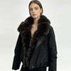 Faux Fur Neck Short Jackets Women Long Sleeve Ruff Thicken Loose Outerwear Female Autumn Winter Chic Daily Coats