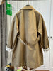Korean Contrasting Color Plaid Lapel Medium and Long Trench Women's Coat Loose Coat
