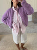 Lazy Style Wool Cardigan Women's Spring and Autumn Loose Round Neck Knitted Short Jacket Soft Long Sleeved Sweater