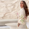 Retro Floral Print Women's Long Dress With Tassel Belt Stand Collar Long Sleeve Muslim Kaftan Dresses Spring Lady Robes