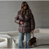 Solid Zipper Drawstring Puffer Jacket Quilted Water-Resistant Loose Winter/Fall Warm Women Outerwear Daily Causal Lady Coat