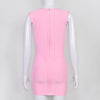 Sexy Plunge V Bandage Dress Stripes Slim Bodyocn Mini Party Celebrity Evening Dress Elastic Knitted Vestidos