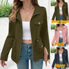 Autumn Long Sleeve Jackets Woman Casual Drawstring Waist Zip-Up Outerwear Solid Color Work Wear Cargo Coats